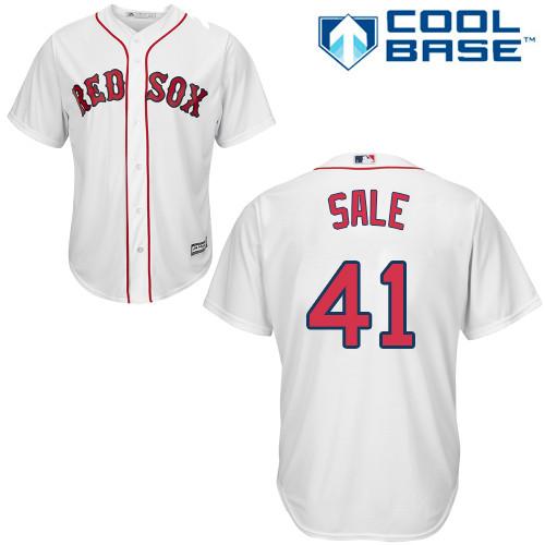 Red Sox #41 Chris Sale White Cool Base Stitched Youth MLB Jersey - Click Image to Close